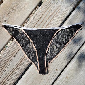 Kiki de Montparnasse Black Lace Panty with Satin Trim - Large - NWOT Sample